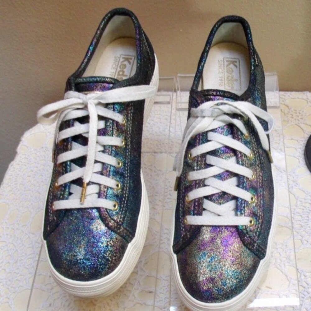 Keds Platform Triple Up Anchor Metallic Oil Slick Sneakers Dream Foam Sz 7